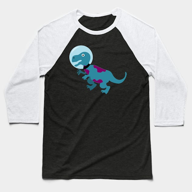 Space Dinosaur Baseball T-Shirt by citypanda